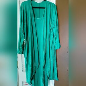 Green Flowing Cardigan and Dress Set (Rebdolls)